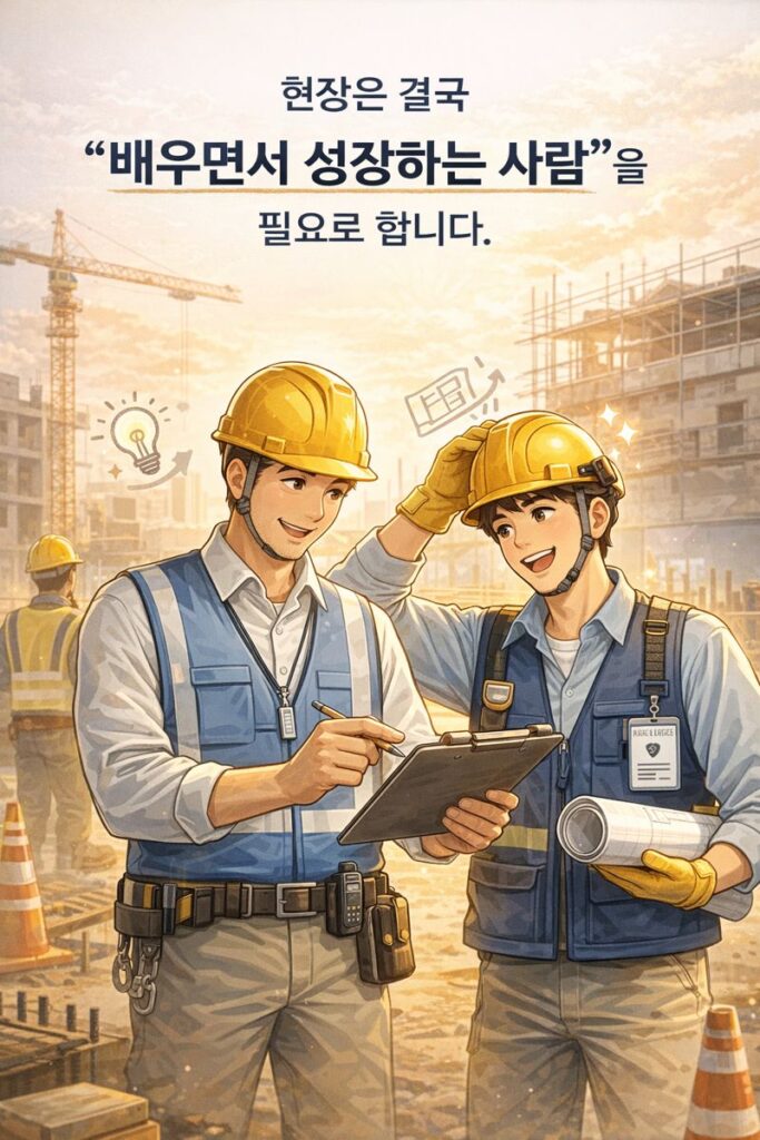 현장은 배우면서 성장하는 사람이라는 이미지