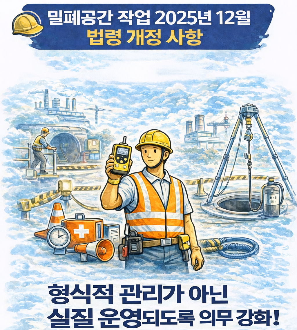 밀폐공간 작업 2025년 12월 법령 개정 사항